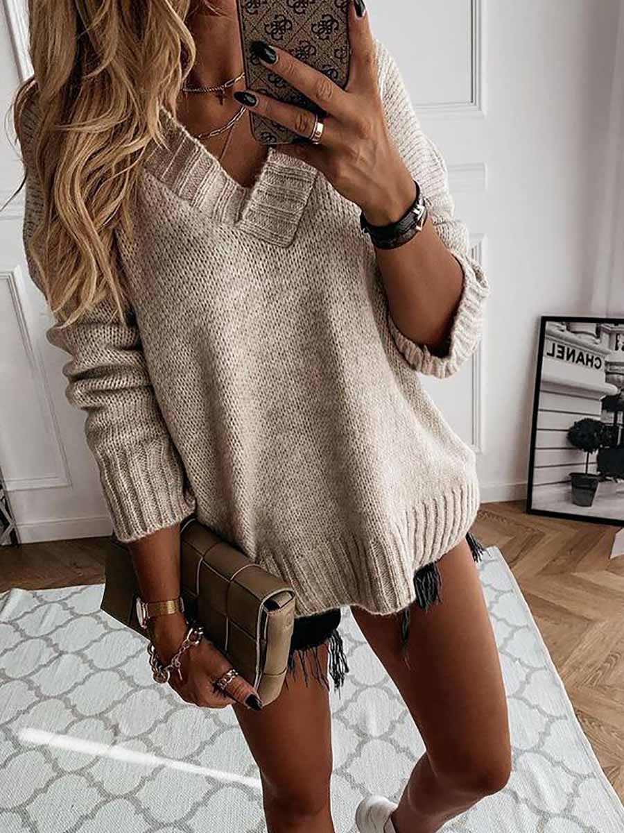 Veleaee Excited for This V-neck Sweater