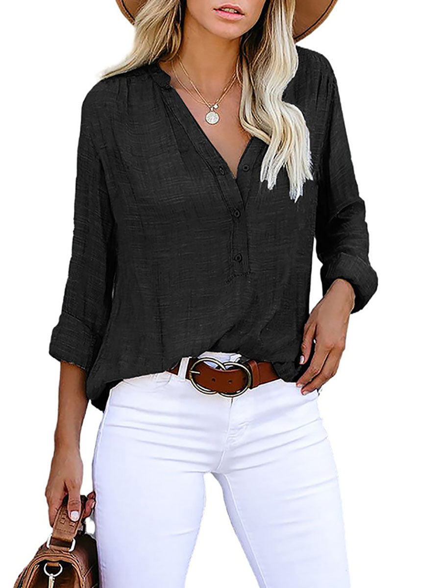 Veleaee Loose Fashion Striped Long Sleeve Shirt(9 colors)