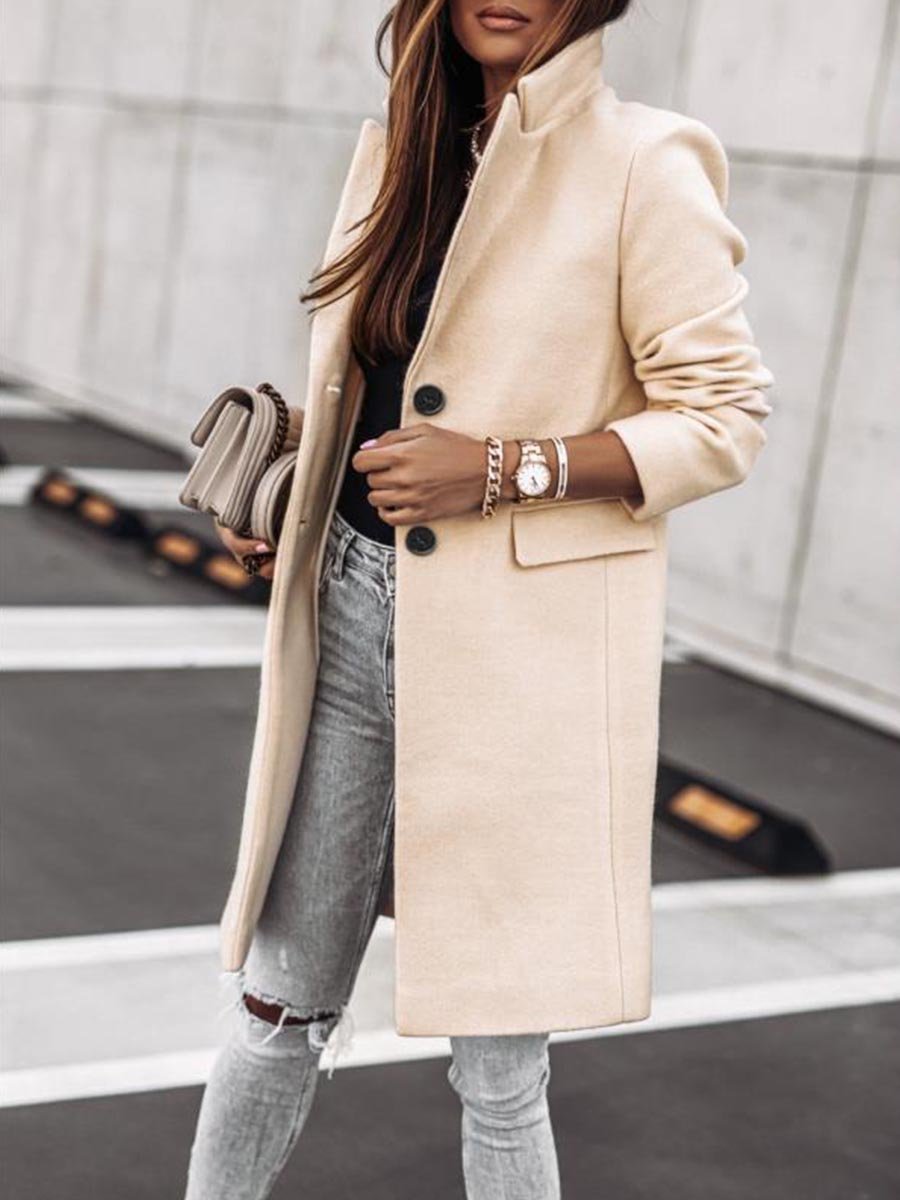 Veleaee Button Slim Coat