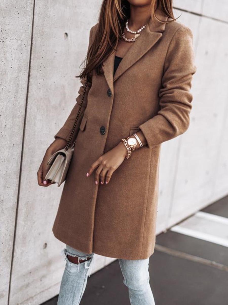 Veleaee Button Slim Coat