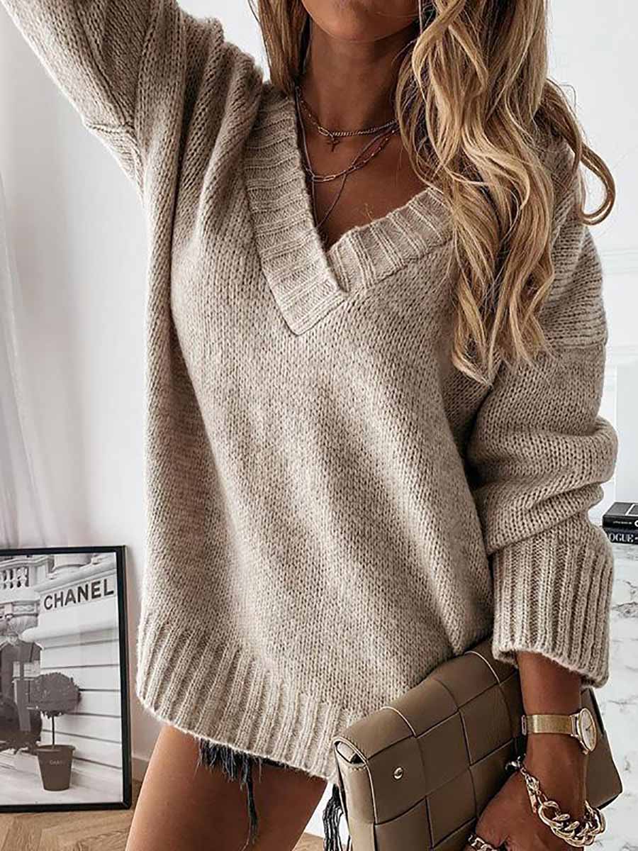 Veleaee Excited for This V-neck Sweater