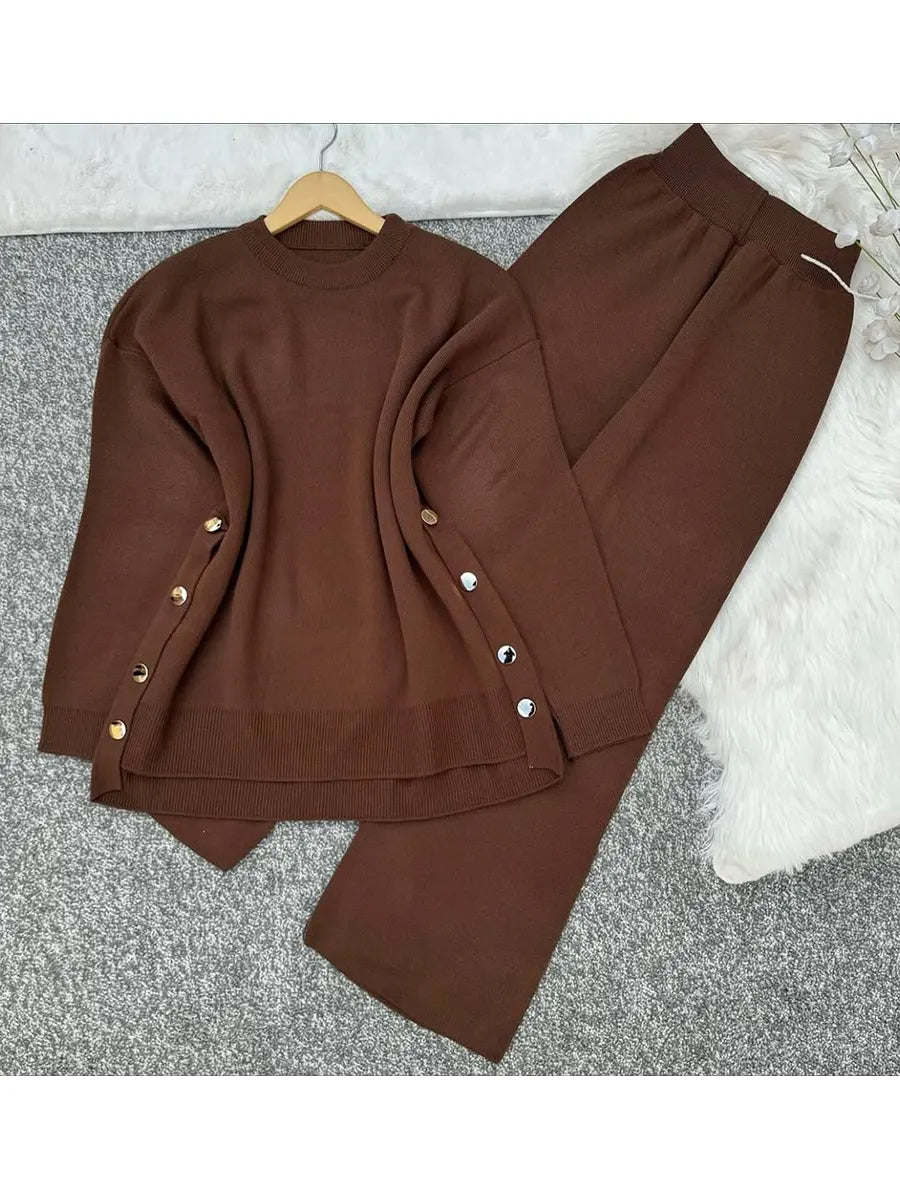 Veleaee🔥 📦📦Buy 2 PCS for free shipping🔥 Women's Comfortable Pullover Sweater and Pants Two-piece Set-1