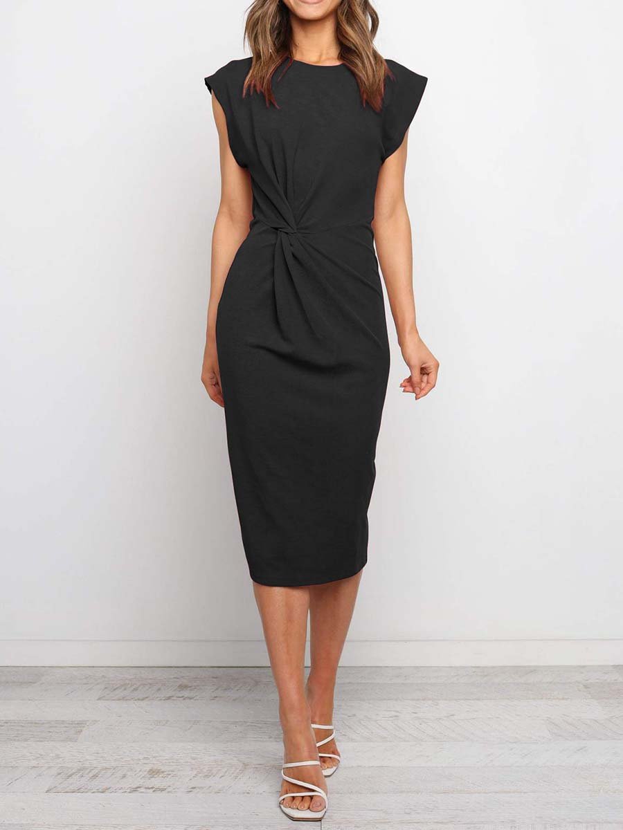 Veleaee Twist Knot Midi Dress