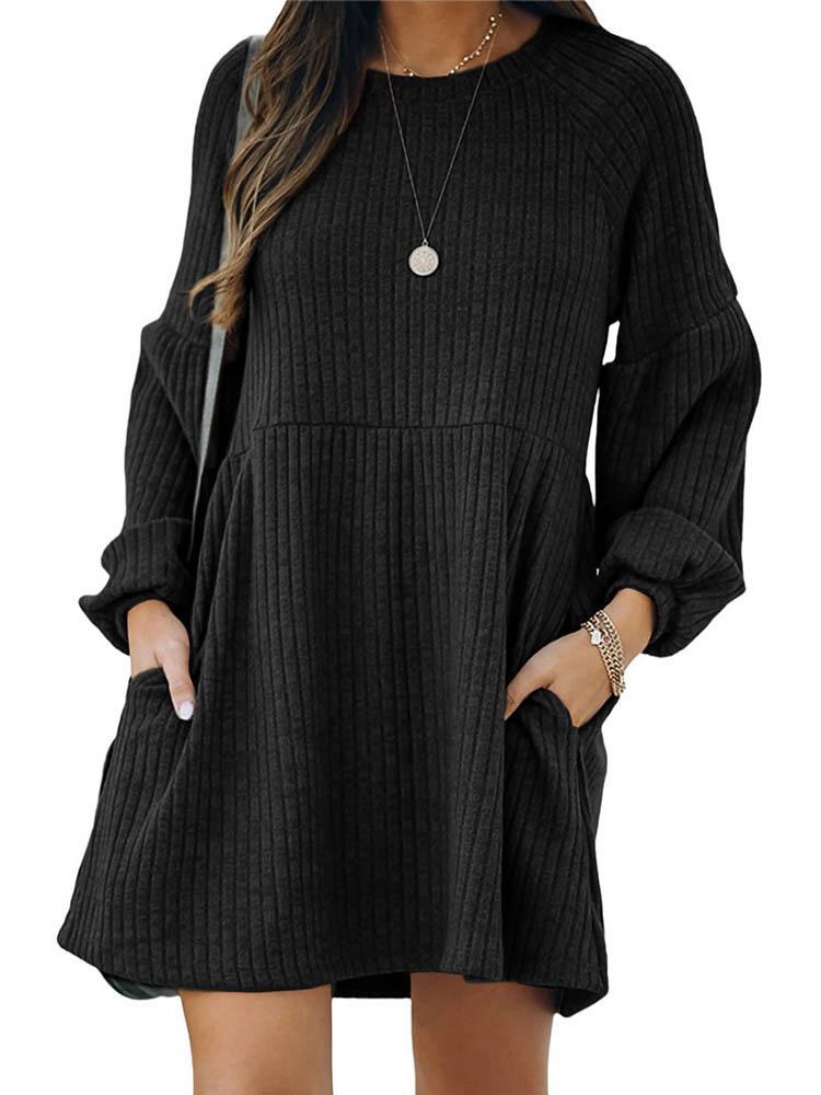 Veleaee Knitted Long Sleeve Dress
