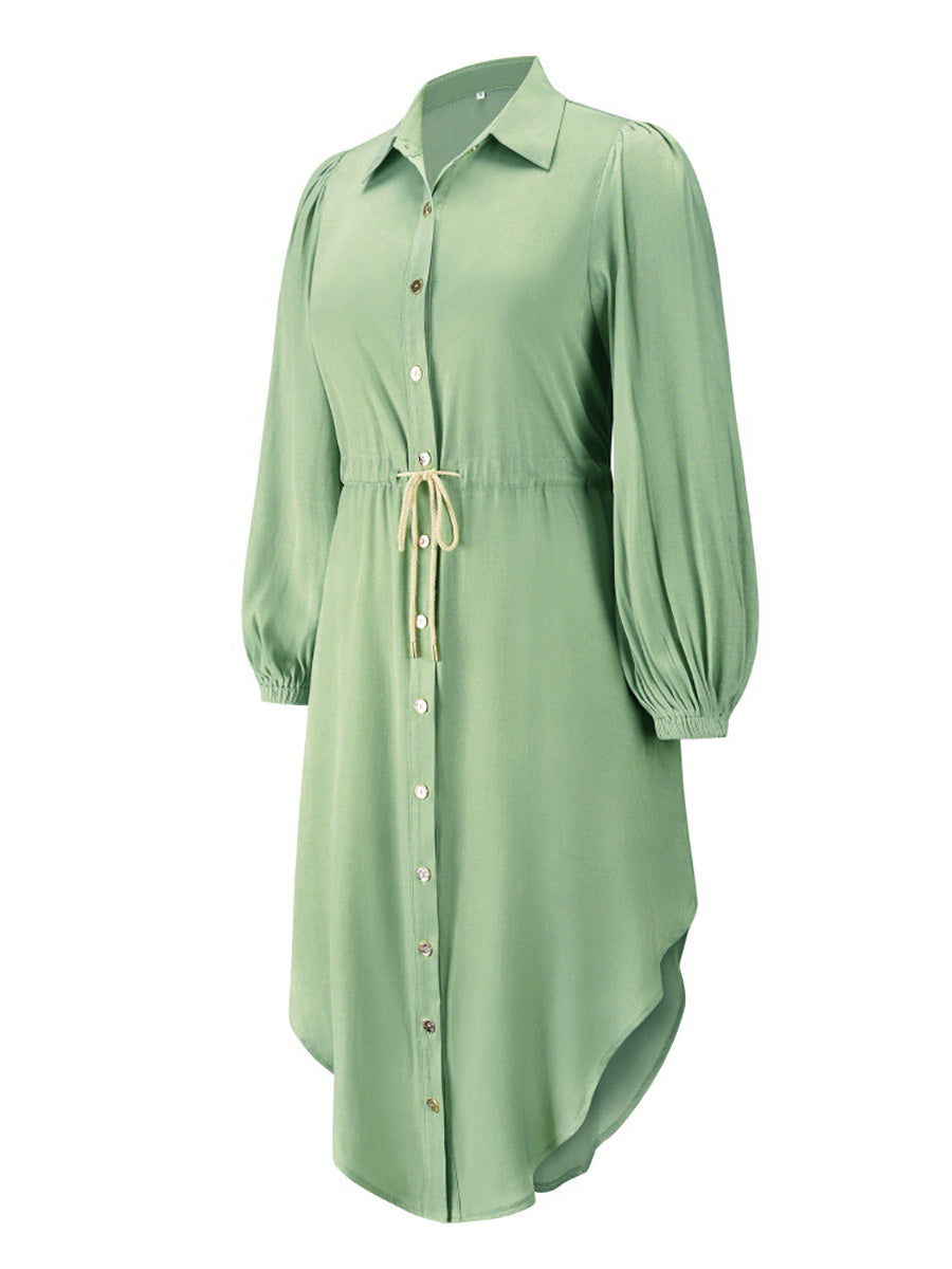 Veleaee Long-Sleeved Waist-Skimming Dresses