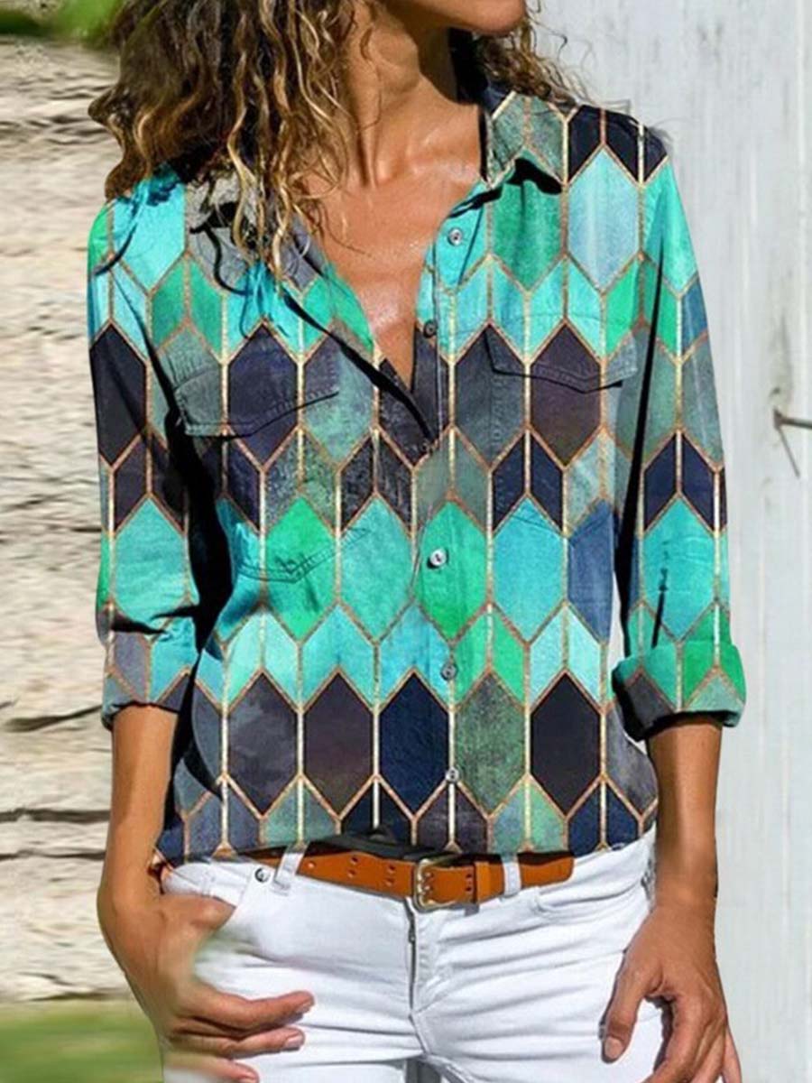Veleaee Multicolor Print Shirt