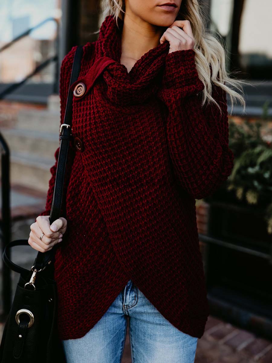 Veleaee Irregular Winter Shawl Sweater