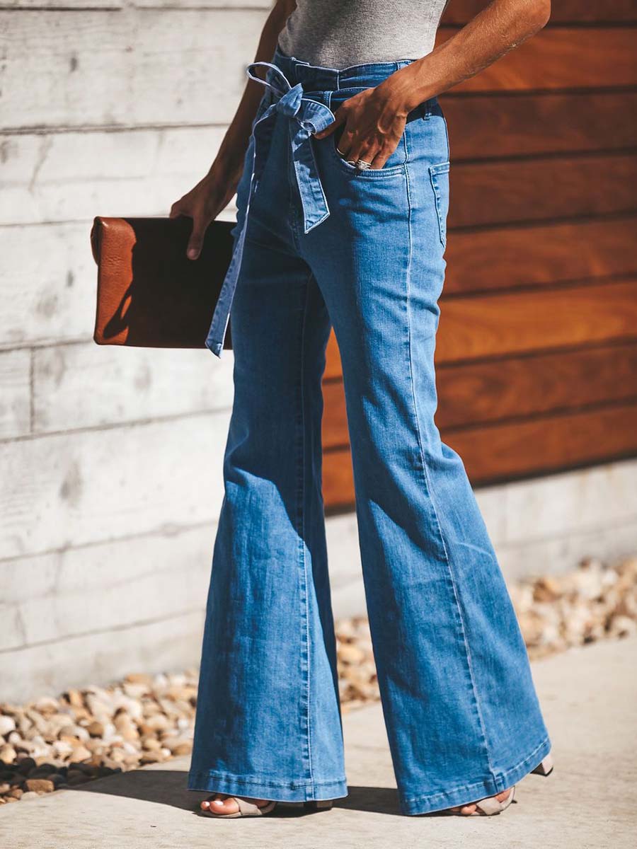 Veleaee Casual Jeans with Belt
