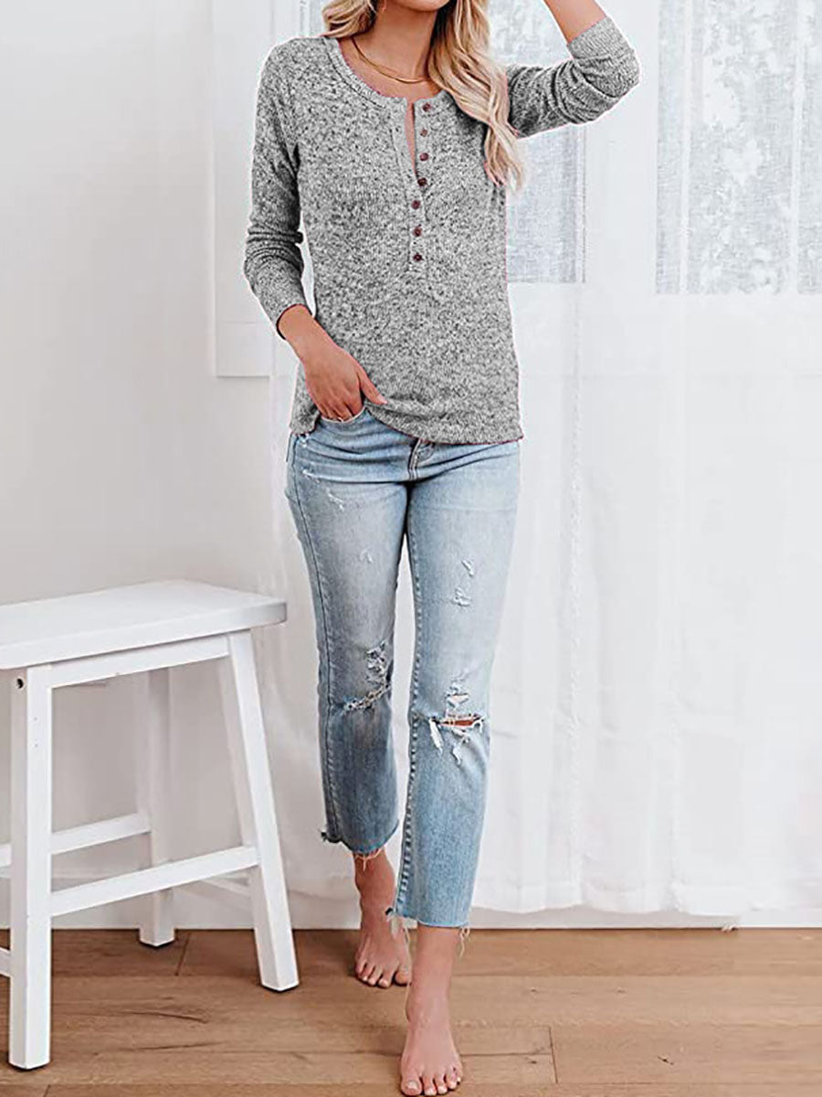 Veleaee Round Neck Casual T-Shirt