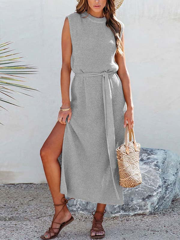 Veleaee Knitted Split Dress