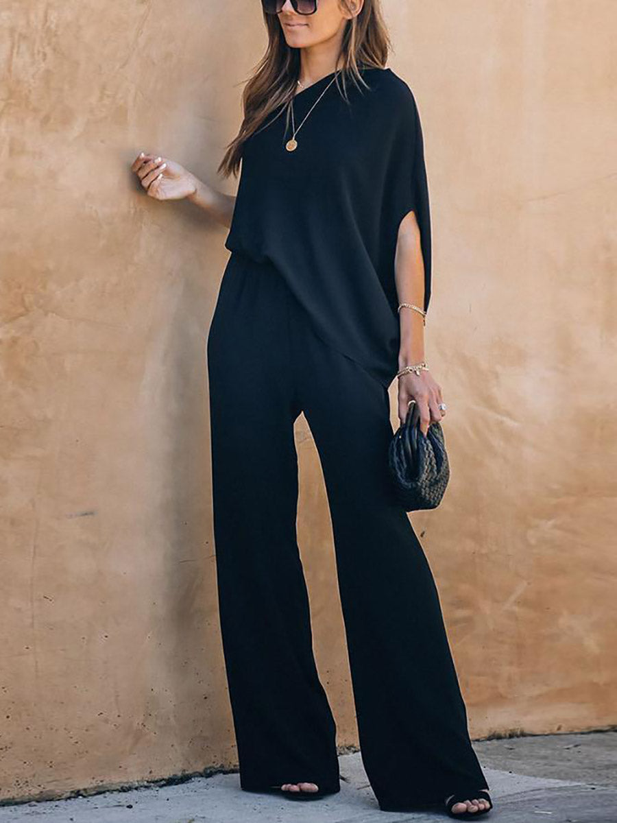 Veleaee Sexy Strapless Loose Jumpsuit