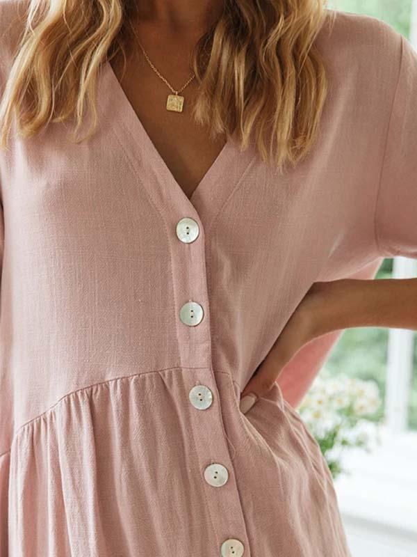 Veleaee Button Dress