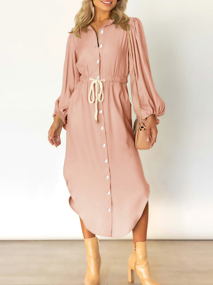 Veleaee Long-Sleeved Waist-Skimming Dresses