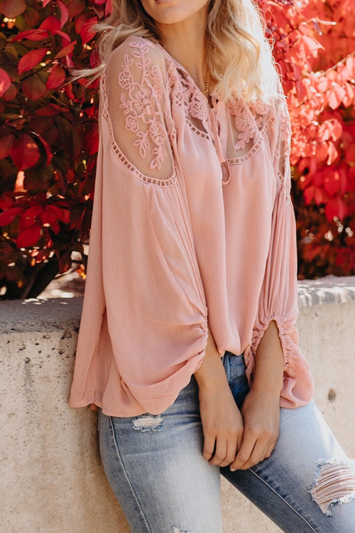 Veleaee Sweet Love Floral Embroidery Shirt - 3 Colors