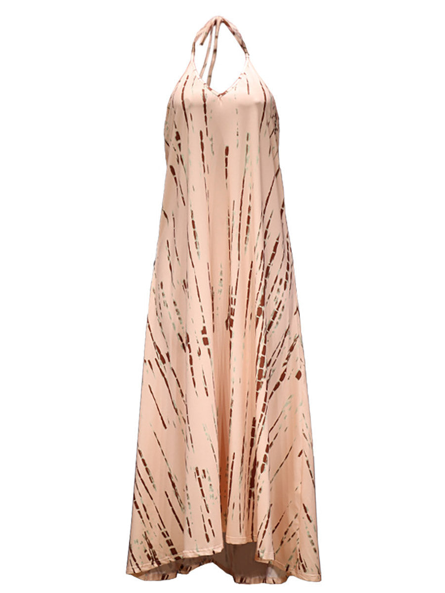 Veleaee V-Neck Printed Camisole Dress