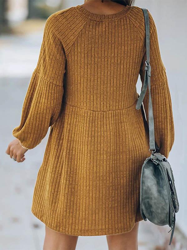 Veleaee Knitted Long Sleeve Dress