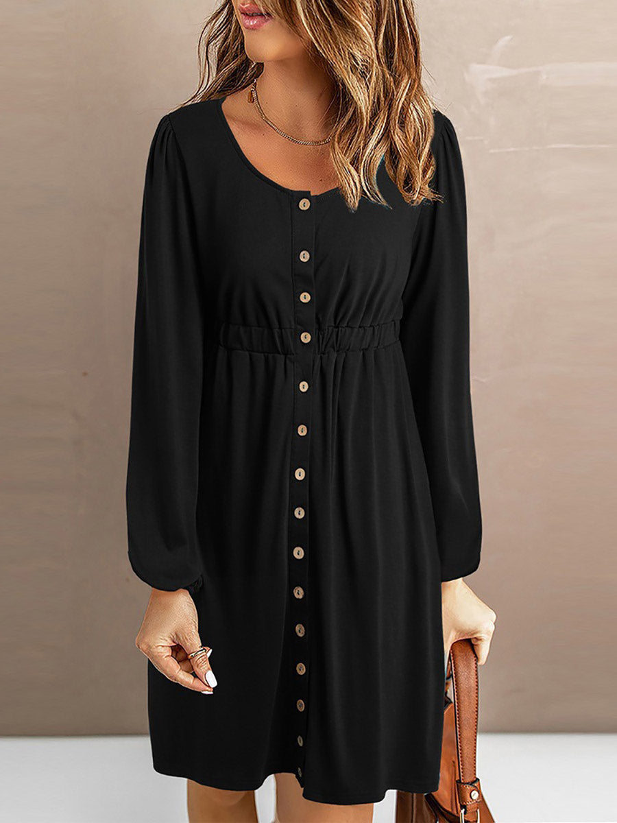 Veleaee Sexy V-Neck Waist-Length Sleeve Dress