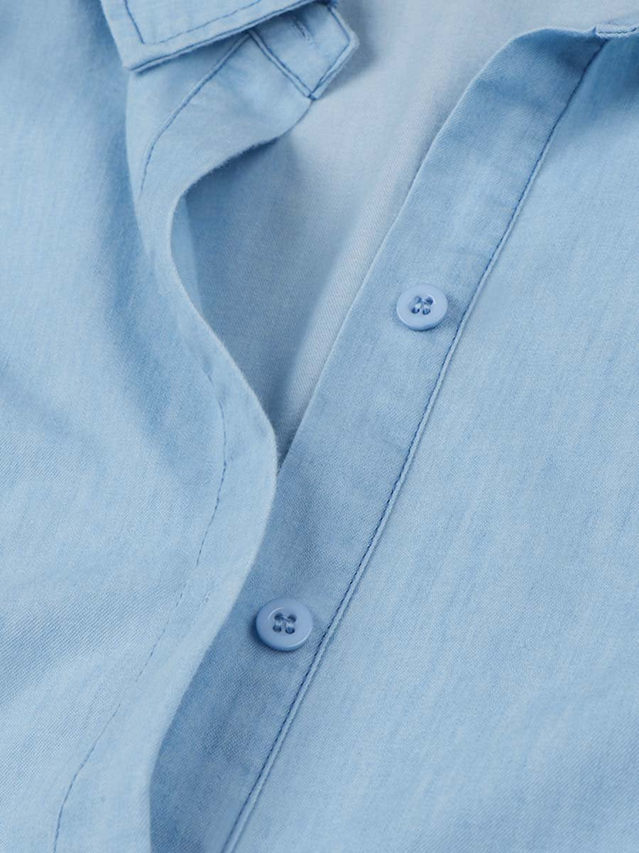 Veleaee Ruffled Denim Dress