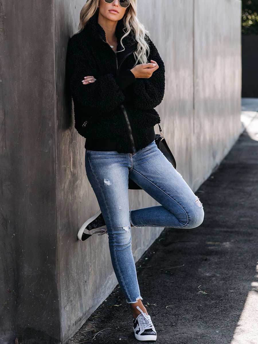 Veleaee Furry Pocket Coat