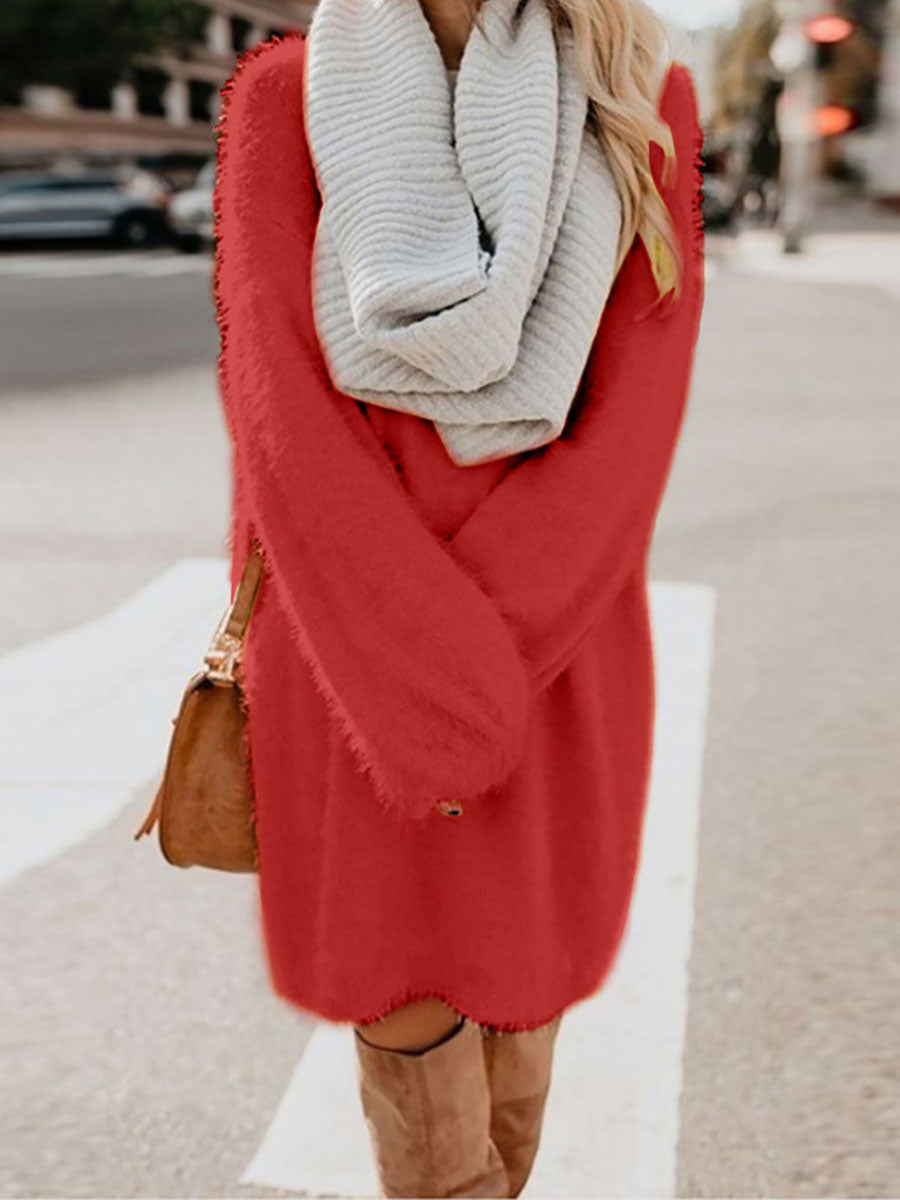 Veleaee Plush Sweater Dress(8 colors)