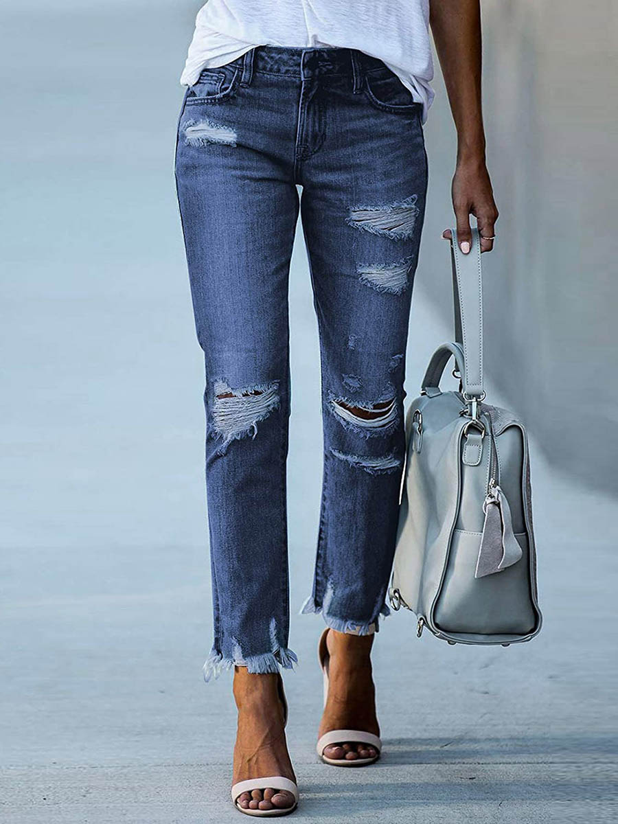 Veleaee Slim Fit Ripped Jeans (3 colors)