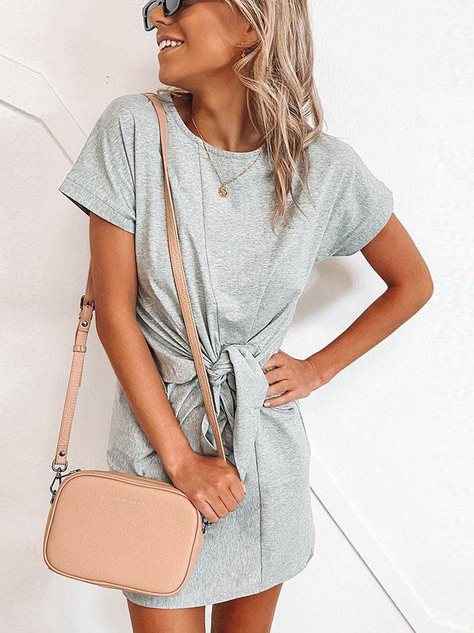 Veleaee Short-sleeved Cotton Blend Dress