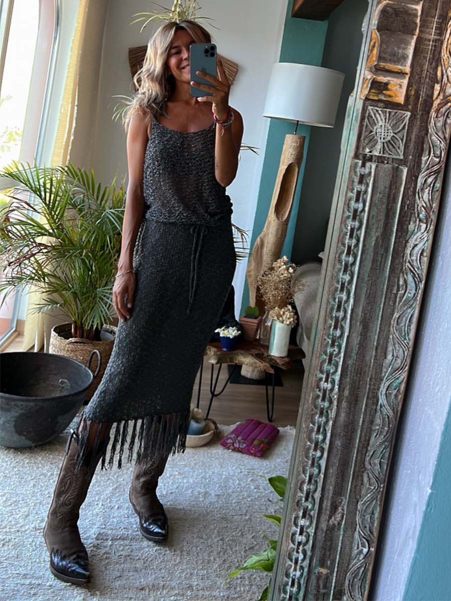 Veleaee Sling Dress Two-piece Set