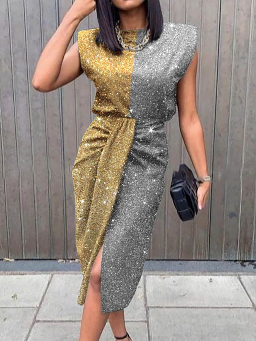 Veleaee Elegant Print Printing O Neck A Line Dresses(5 Colors)