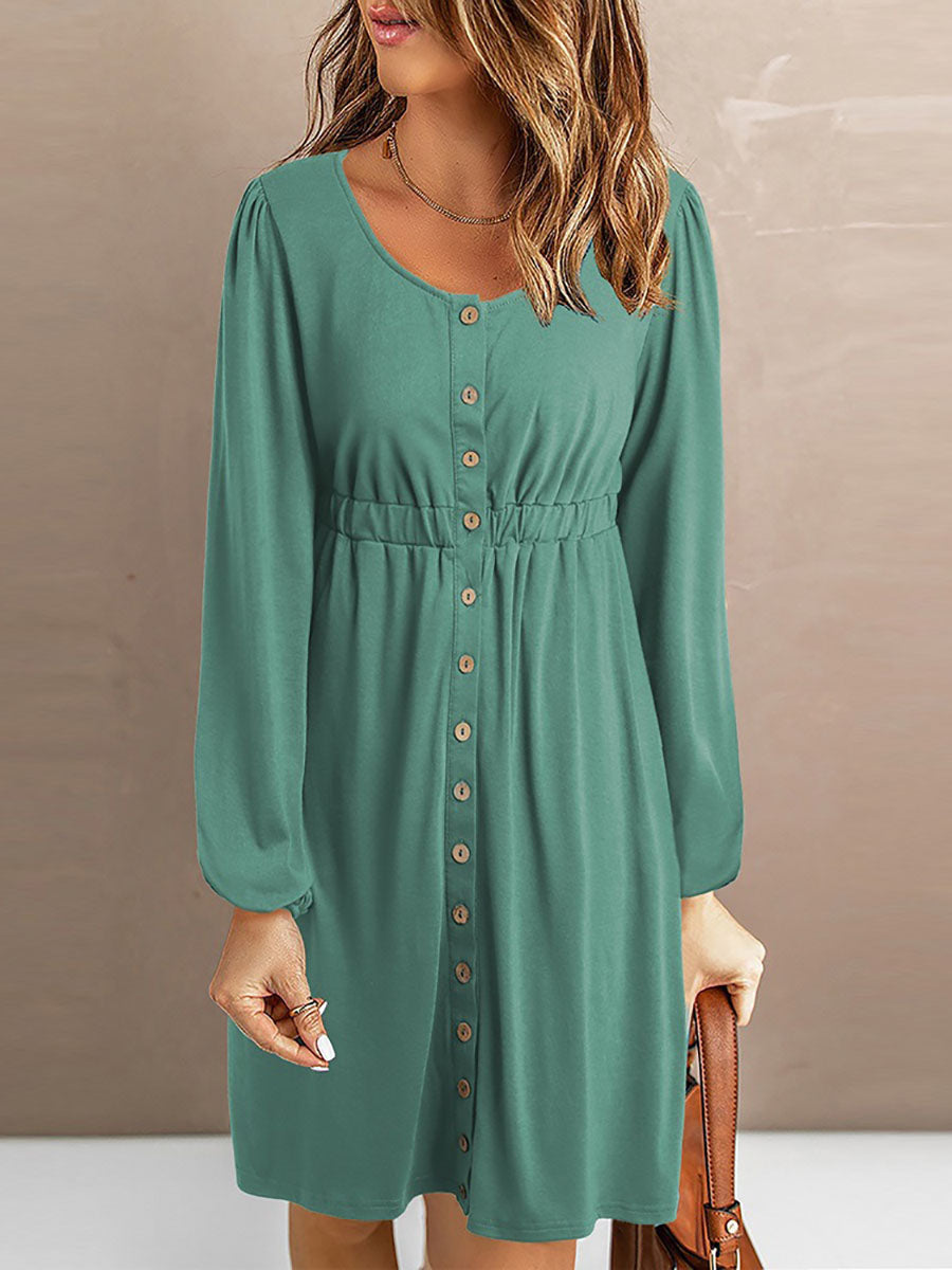 Veleaee Sexy V-Neck Waist-Length Sleeve Dress