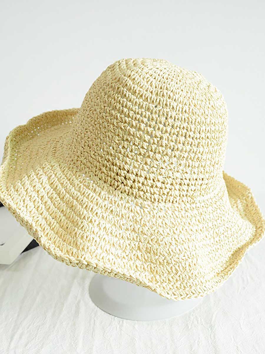 Veleaee Vacation Cool Hat Seaside Khaki Beach Hat