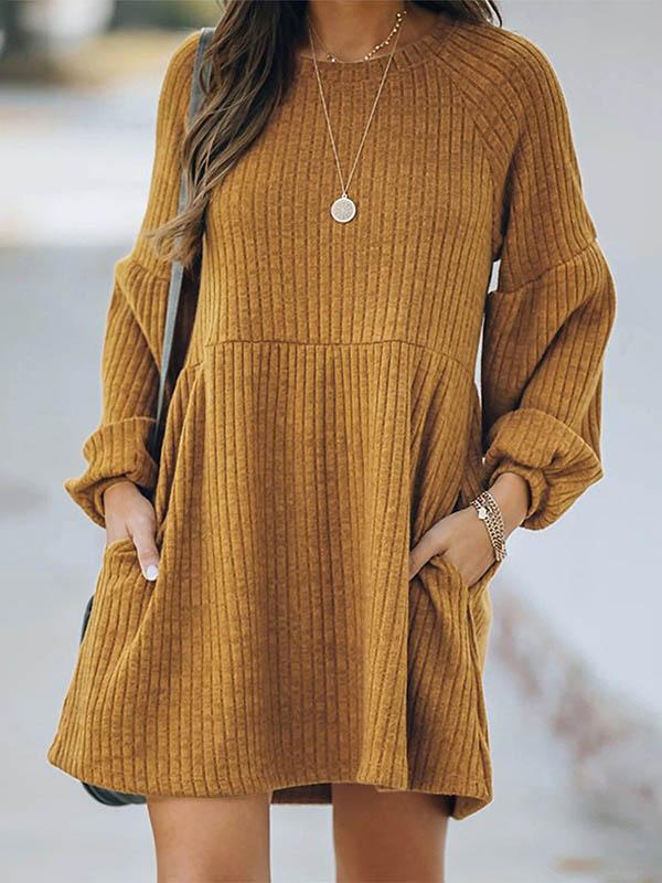 Veleaee Knitted Long Sleeve Dress
