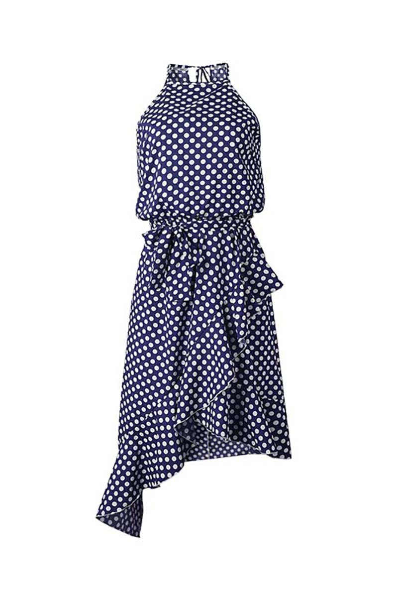 Veleaee Irregular Polka Dot Dress