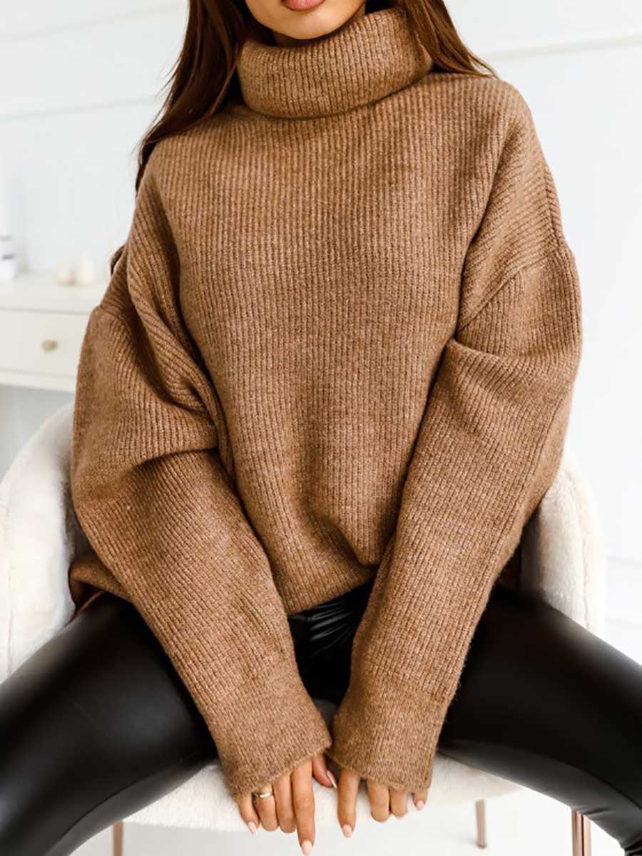 Veleaee Solid Color Turtleneck Knit Sweater(11 colors)