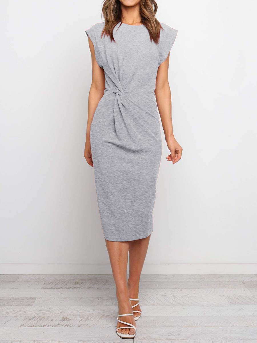 Veleaee Twist Knot Midi Dress