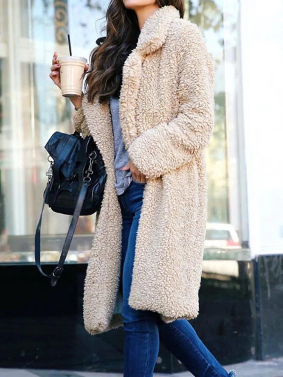 Veleaee Long-Sleeved Lapel Plush Jacket(7 colors)