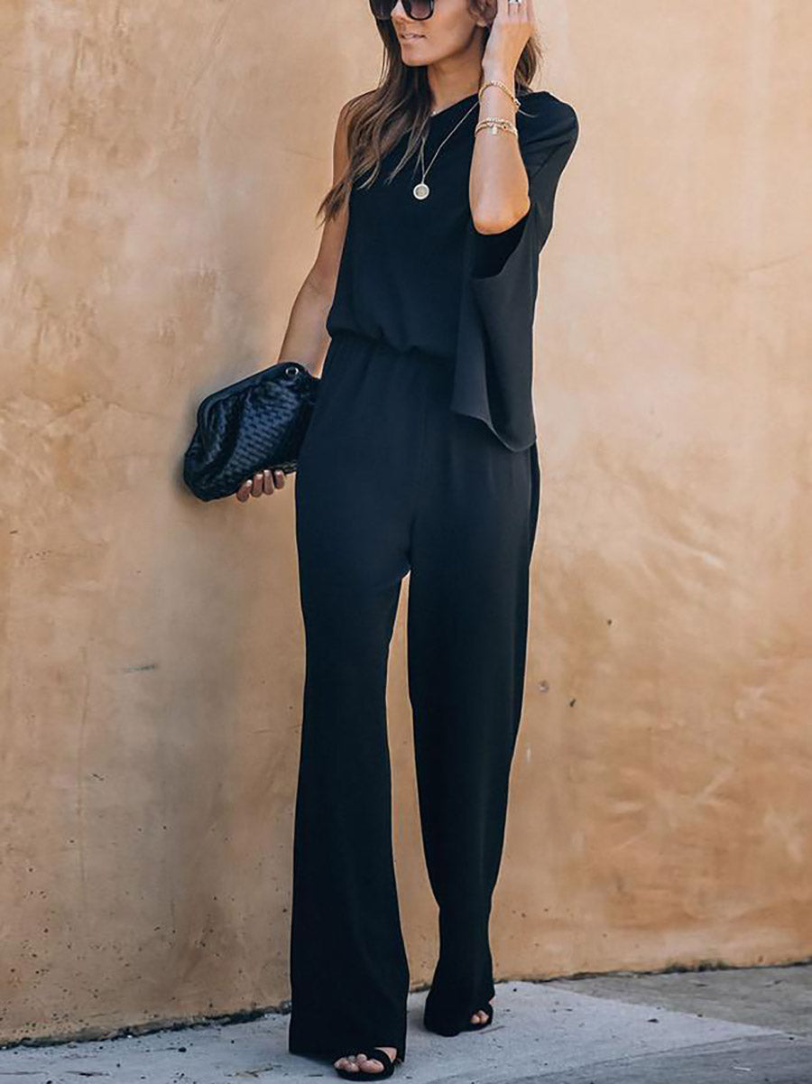 Veleaee Sexy Strapless Loose Jumpsuit