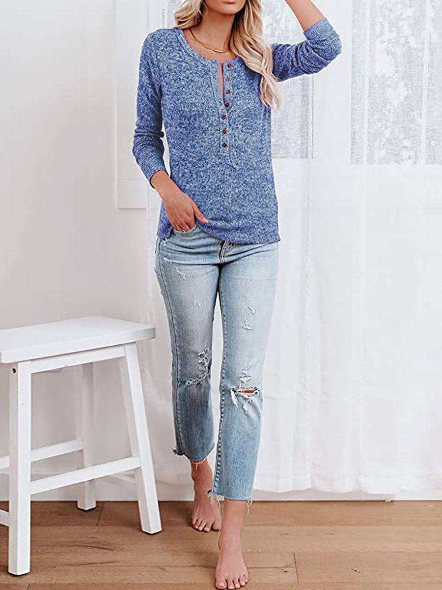 Veleaee Round Neck Casual T-Shirt