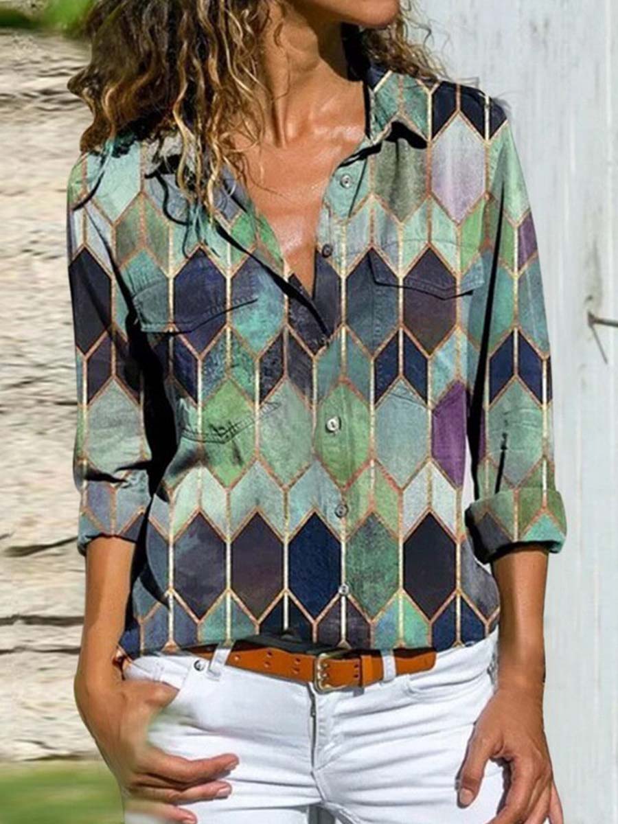 Veleaee Multicolor Print Shirt