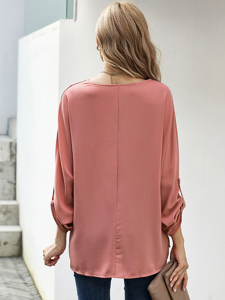 Veleaee Sexy V-Neck Loose Long-Sleeved Tops (7 colors)