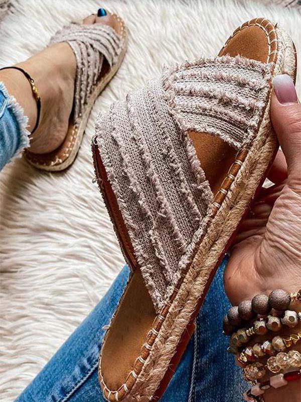 Veleaee Cleo Espadrille Slides(3 colors)