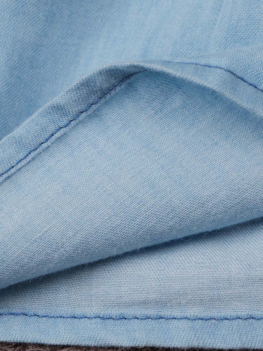 Veleaee Ruffled Denim Dress