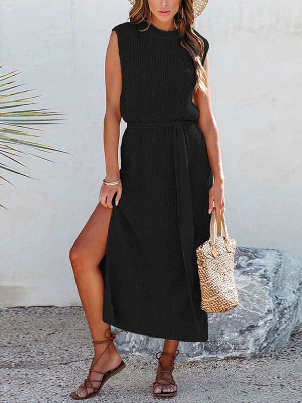 Veleaee Knitted Split Dress