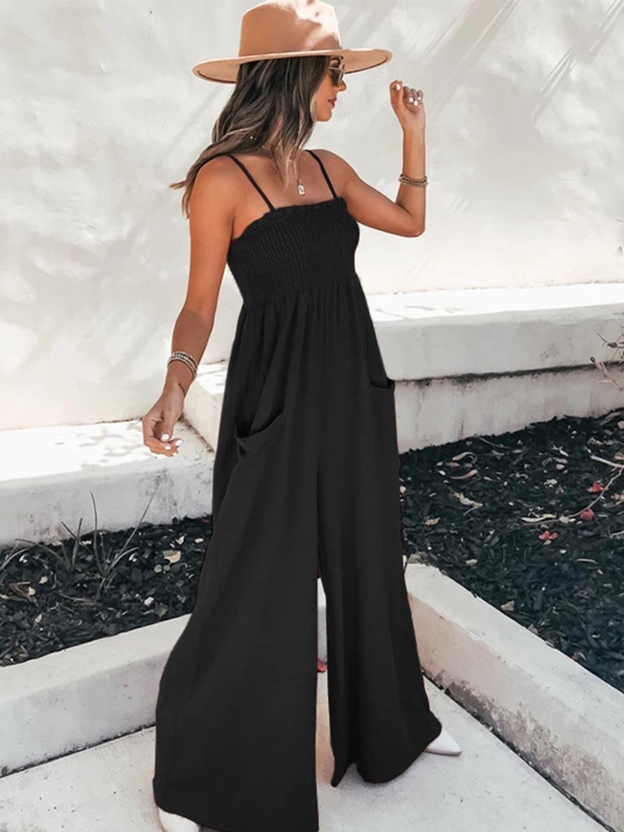 Veleaee Sling Pocket High Waist Jumpsuit