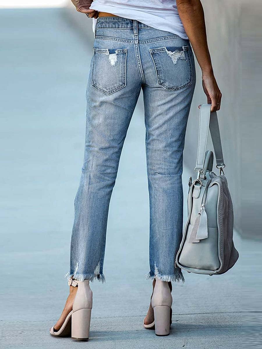 Veleaee Slim Fit Ripped Jeans (3 colors)