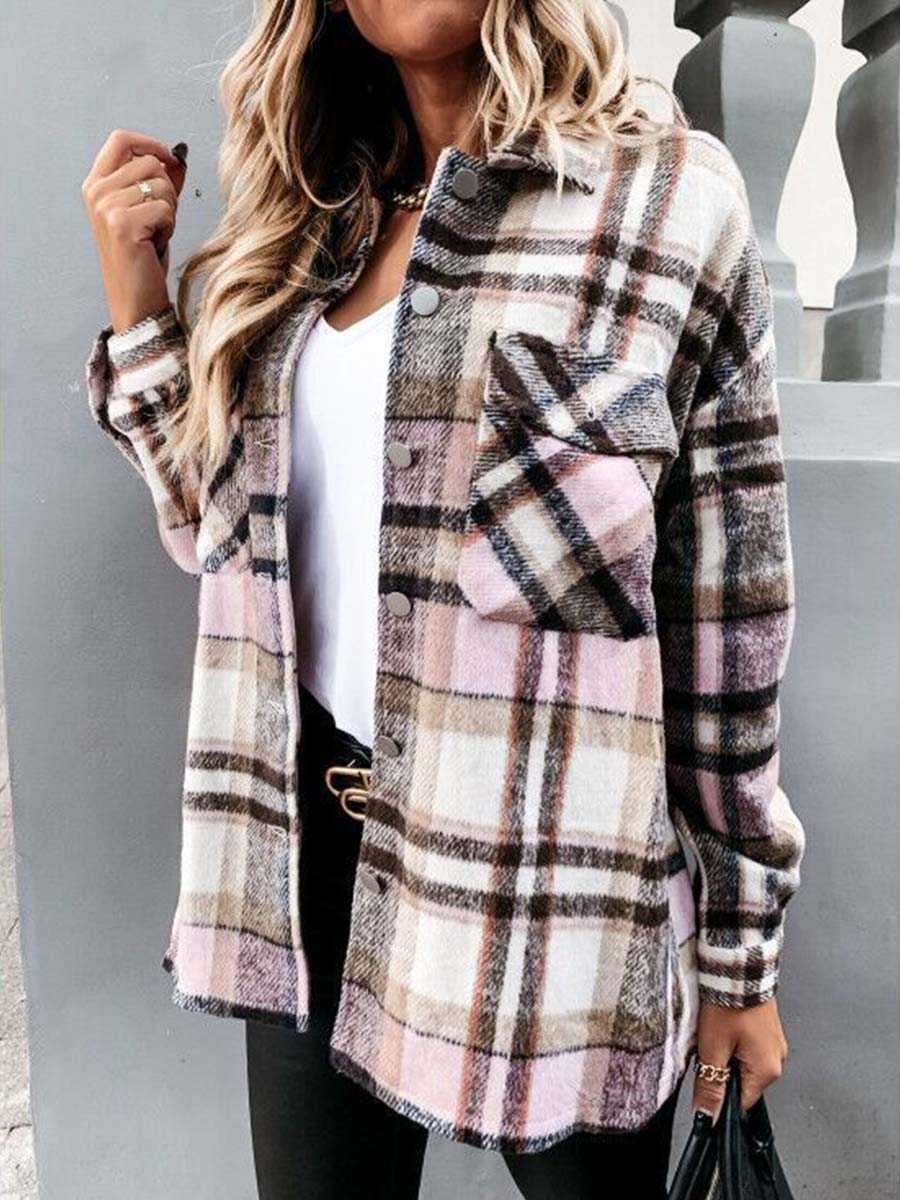 Veleaee  Pumpkin Patches Plaid Jacket(warm)