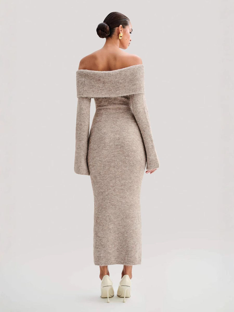 Cozy Off-Shoulder Knit Dress