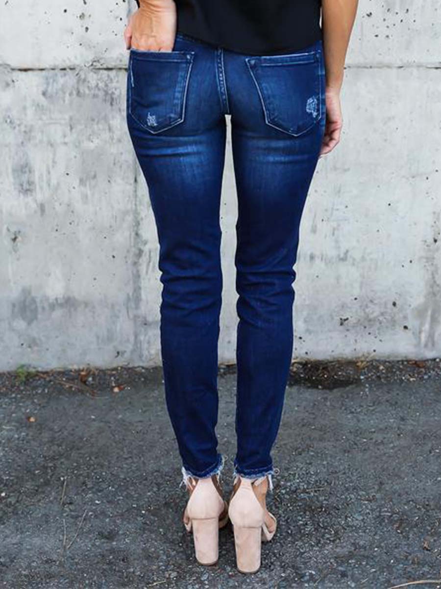 Veleaee Stretch Blue Jeans