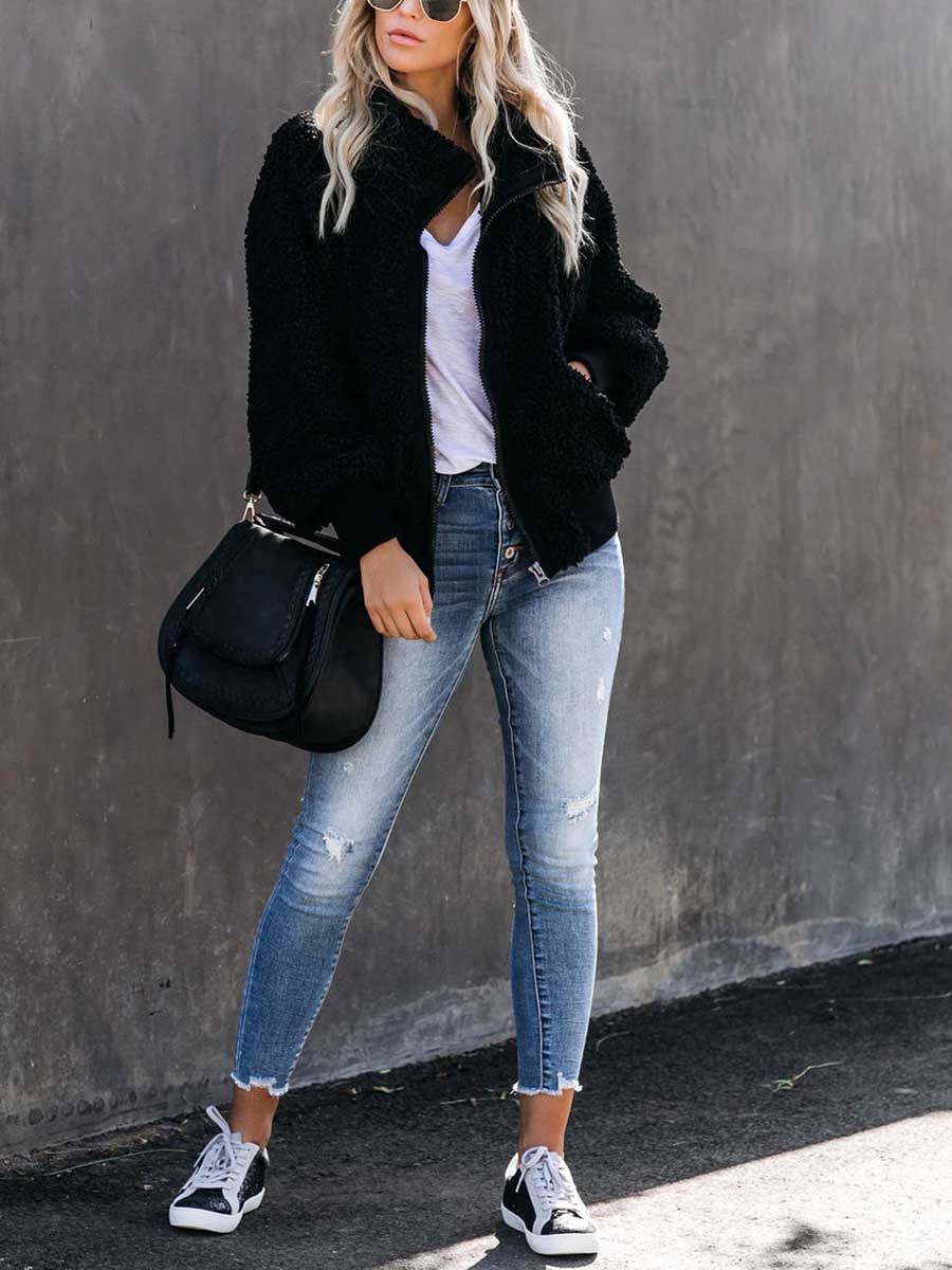 Veleaee Furry Pocket Coat