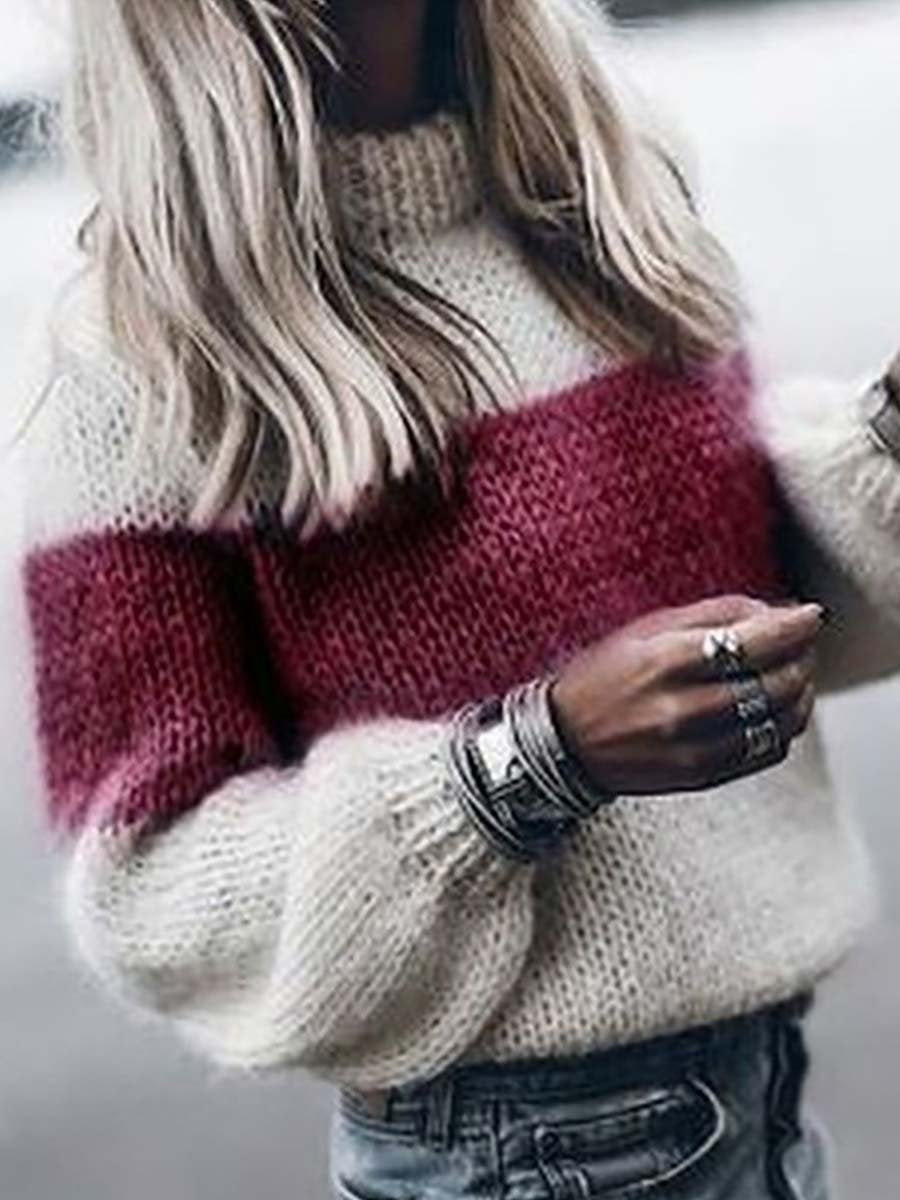 Veleaee Round Neck Knitted Sweater