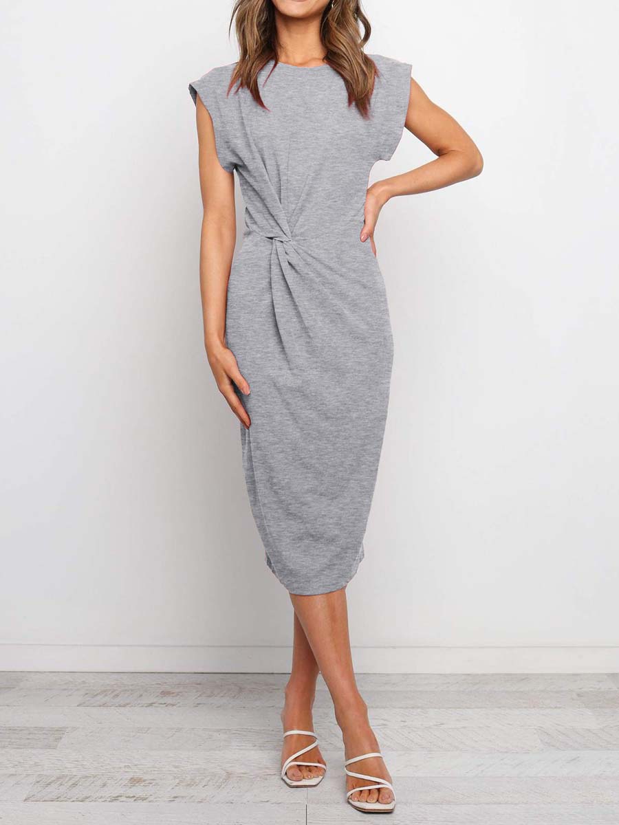 Veleaee Twist Knot Midi Dress